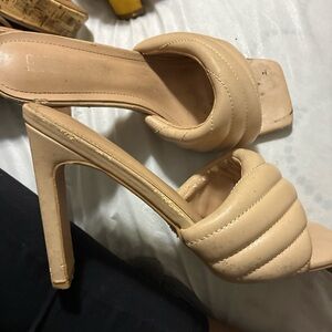 Chic Beige Quilted Heels